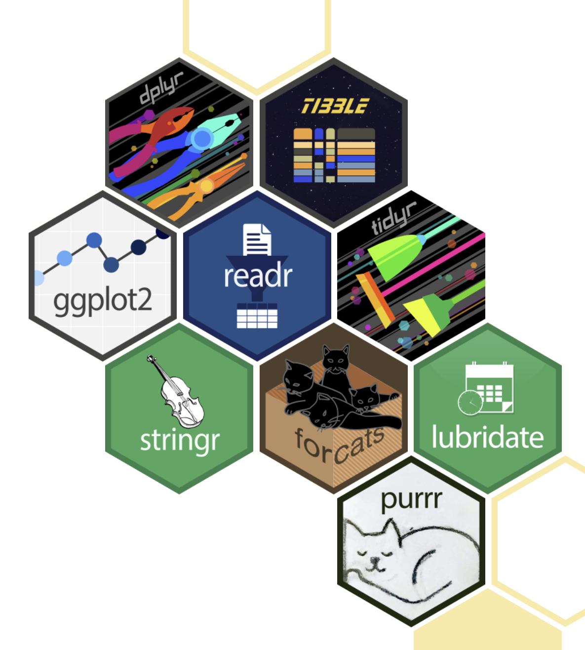 Tidyverse Package Hex Stickers